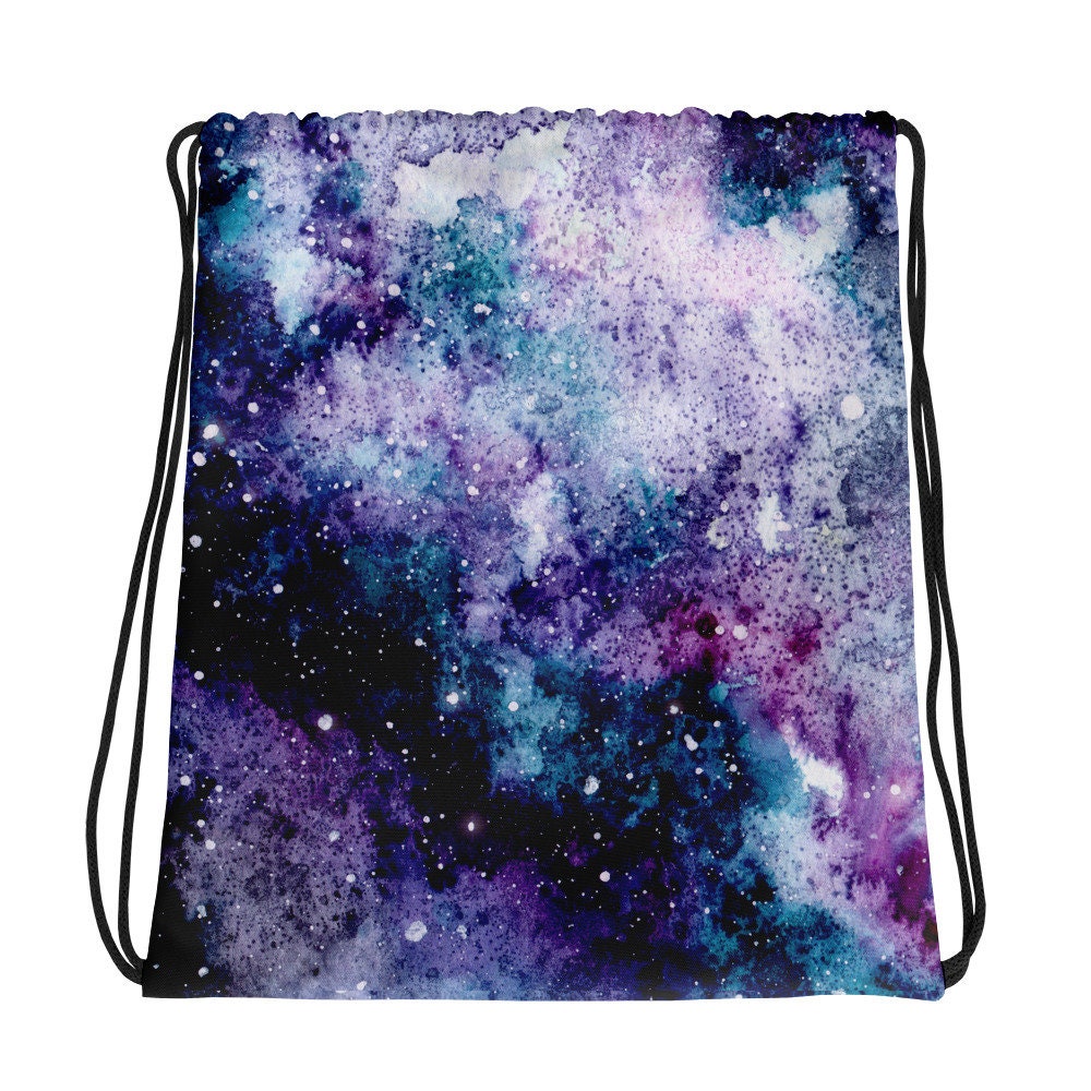 Violette Galaxy Kordelzugtasche~Space & Stars Kordelzugtasche~Bunte Nebula Buchtasche~Leichte Sortiertasche~Geschenk Für Kinder~Nerdy Space Bags von ManateeGifts