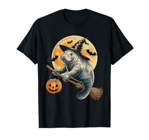 Seekuh Hexenhut Kürbis Halloween Kostüm Herren Damen Kinder T-Shirt Seekuh Hexenhut Kürbis Halloween Kostüm Herren Damen Kinder T-Shirt von Manatees Lover Halloween Party Clothing