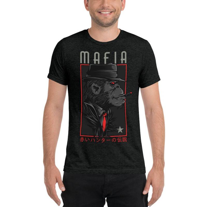 Gorilla Chef Mafia Ape Gangster, Affe Gangster Mob Boss Rauchen Stogie Fedora Tragen Primaten Unisex Kurze Ärmel T-Shirt Gorilla Chef Mafia Ape Gangster, Affe Gangster Mob Boss Rauchen Stogie Fedora Tragen Primaten Unisex Kurze Ärmel T-Shirt von ManbirdDesign