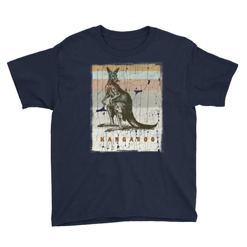 Jahrgang Känguru Tiere Kinderspaß Und Einzigartige Jugend Kurzarm T-Shirt von ManbirdDesign