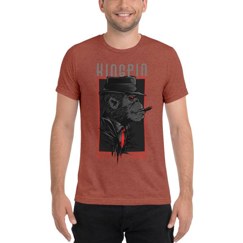 Lustig, Cool Und Seltsame Gorilla-Mafia-Pate, Capo, Kingpin, Mafia-Boss, Gangsterboss, Der Don Kurzarm-Unisex Kurze Ärmel T-Shirt von ManbirdDesign