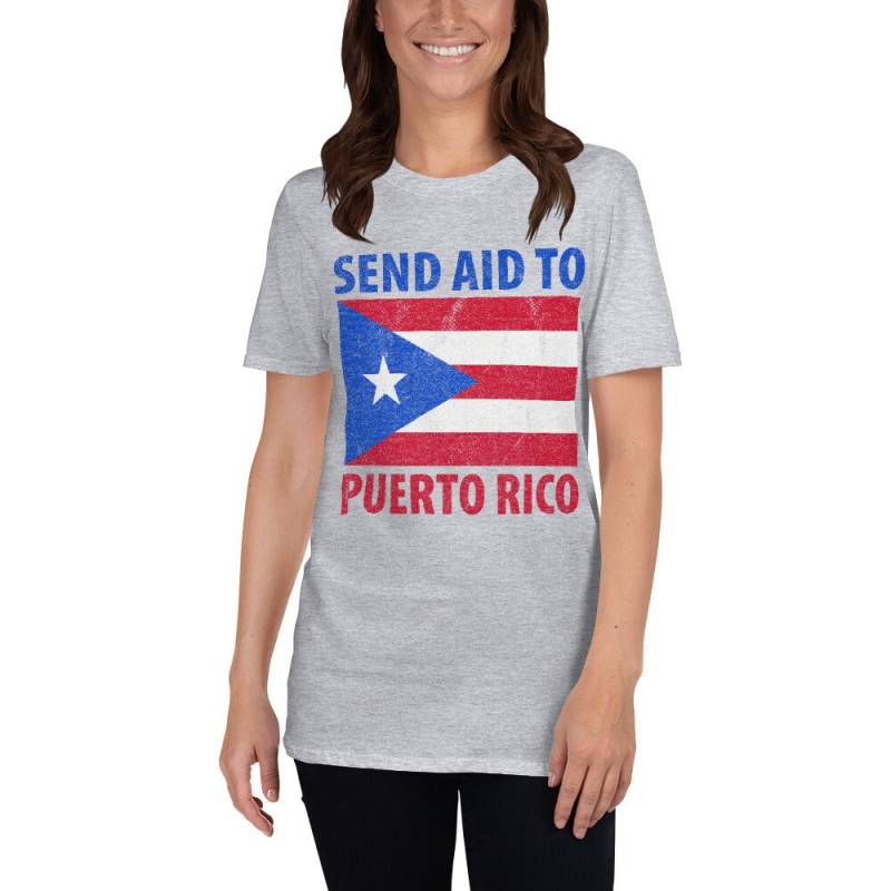 Vintage Send Aid, Help To People in Puerto Rico-Hurrikan Maria Hilft Short-Sleeve Unisex T-Shirt Vintage Send Aid, Help To People in Puerto Rico-Hurrikan Maria Hilft Short-Sleeve Unisex T-Shirt von ManbirdDesign