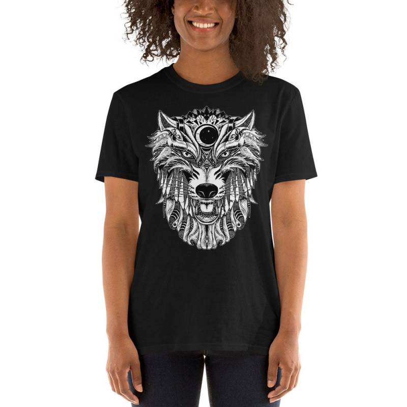 Wolf Totem Für Liebhaber Und Spirit, Schutz Gefährdeter Wölfe Kurzarm Unisex T-Shirt Wolf Totem Für Liebhaber Und Spirit, Schutz Gefährdeter Wölfe Kurzarm Unisex T-Shirt von ManbirdDesign