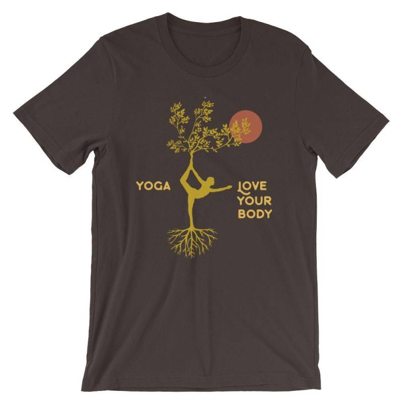 Yoga-Liebe Dein Körper Zen-Kurzarm Unisex T-Shirt Für Yoga-Lehrer, Yoga-studenten, Im Freien Yoga, Yoga-Liebhaber-Yoga-Lifestyle von ManbirdDesign