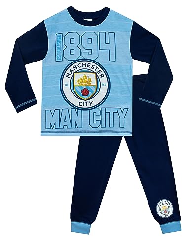 Manchester City FC Pyjamas für Jungen | Jungen Fußball Pyjamas | Offizielle Man Pyjamas für Jungen | Blau 110 von Manchester City FC