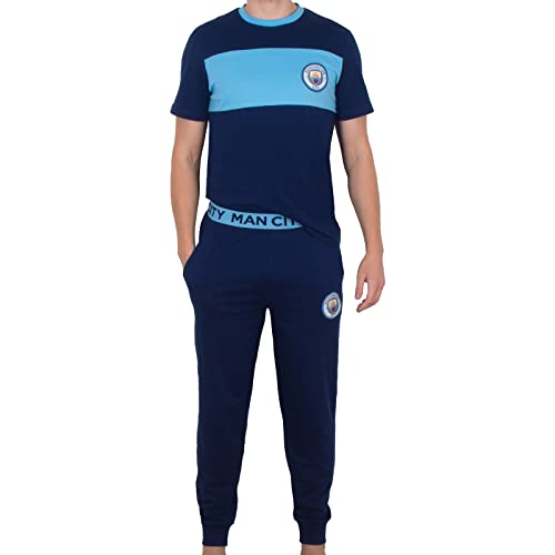 Manchester City FC - Herren Premium-Schlafanzug mit Langer Hose - Offizielles Merchandise - Geschenk für Fußballfans - L von Manchester City FC