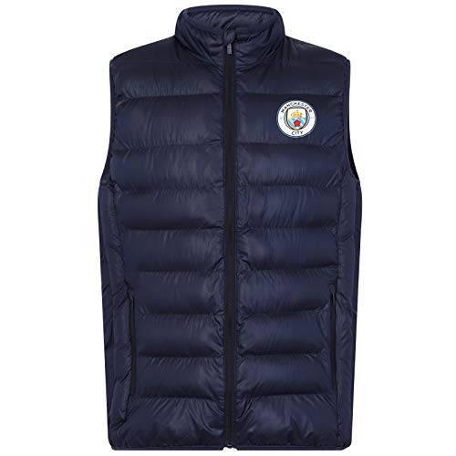 Manchester City FC - Herren Steppweste - Offizielles Merchandise - Dunkelblau mit Reißverschluss - L von Manchester City FC