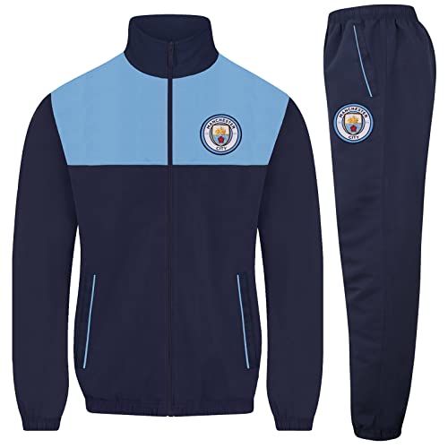 Manchester City FC - Herren Trainingsanzug - Jacke & Hose - Offizielles Merchandise - Geschenk für Fußballfans - Marineblau - L von Manchester City FC