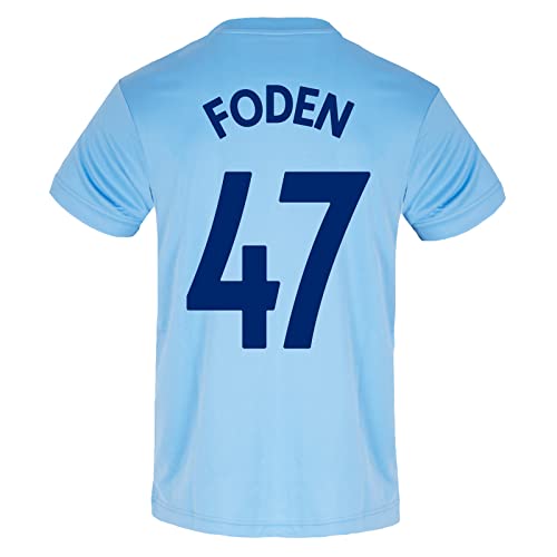 Manchester City FC - Herren Trainingstrikot aus Polyester - Offizielles Merchandise - Geschenk für Fußballfans - Himmelblau - V-Ausschnitt - Foden 47 - L von Manchester City FC