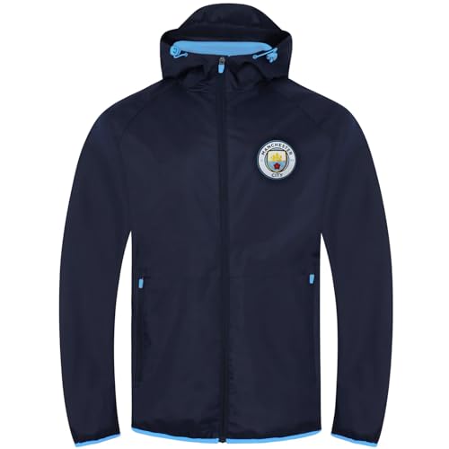 Manchester City FC - Herren Wind- und Regenjacke - Offizielles Merchandise - Geschenk für Fußballfans - Dunkelblau - Kapuze mit Schirm - M von Manchester City FC