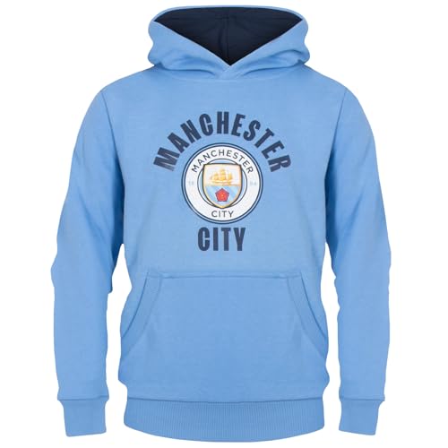 Manchester City FC - Jungen Fleece-Kapuzenpullover mit Grafik-Print - Offizielles Merchandise - Geschenk für Fußballfans - Himmelblau - 12-13 Jahre von Manchester City FC