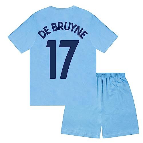 Manchester City FC - Jungen Schlafanzug-Shorty - Offizielles Merchandise - Geschenk für Fußballfans - Dunkelblau - De Bruyne 17-12-13 Jahre von Manchester City FC