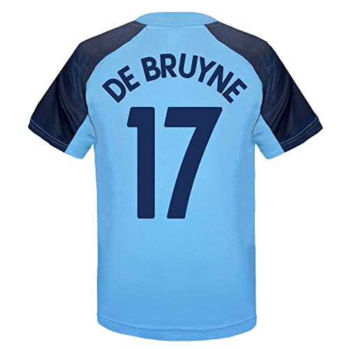 Manchester City FC - Jungen Trainingstrikot aus Polyester - Offizielles Merchandise - Geschenk für Fußballfans - Himmelblau - Wappen - De Bruyne 17-12-13 Jahre von Manchester City FC