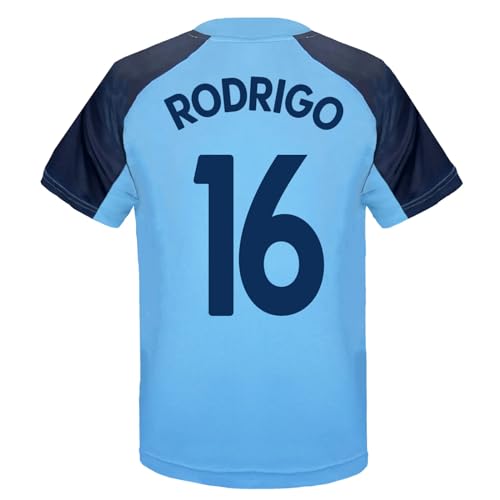 Manchester City FC - Jungen Trainingstrikot aus Polyester - Offizielles Merchandise - Geschenk für Fußballfans - Himmelblau mit Vereinswappen Rodrigo 16-8-9 Jahre von Manchester City FC