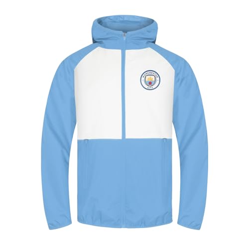 Manchester City FC - Jungen Wind- und Regenjacke - Offizielles Merchandise - Weiß/Himmelblau - 10-11 Jahre von Manchester City FC