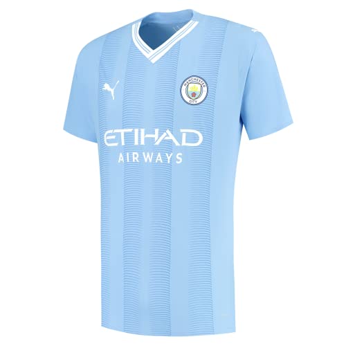 Manchester City Heimtrikot 2023/24 Saison - Authentisch mit Geschenkbox - Slim Fit - Herren - Team Hellblau - Größe: L von Manchester City FC