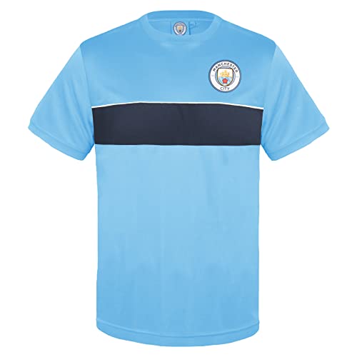 Manchester United offizielles Herren-Fußball-T-Shirt aus Polyester Gr. XXL, Sky Blue Crest von Manchester City FC