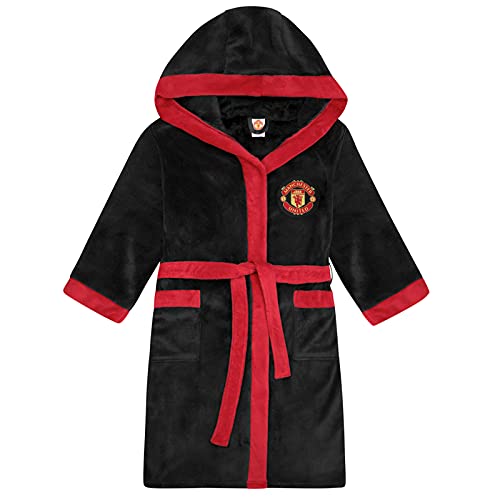 Manchester United FC - Herren Fleece-Bademantel - offizielles Merchandise - Geschenk - Schwarz - S von Manchester United FC