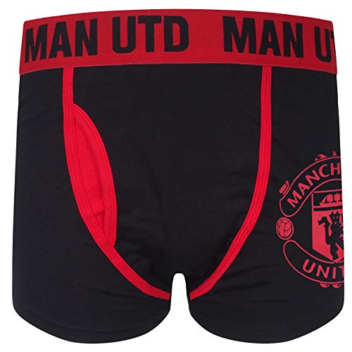 Manchester United FC - Herren Premium-Boxershorts mit Vereinswappen - Offizielles Merchandise - Geschenk für Fußballfans - Schwarz - 1 Stück - M von Manchester United FC