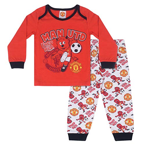 Manchester United FC - Jungen Schlafanzug - Offizielles Merchandise - Geschenk für Fußballfans - Rot/Weiß - 3-6 Monate von Manchester United