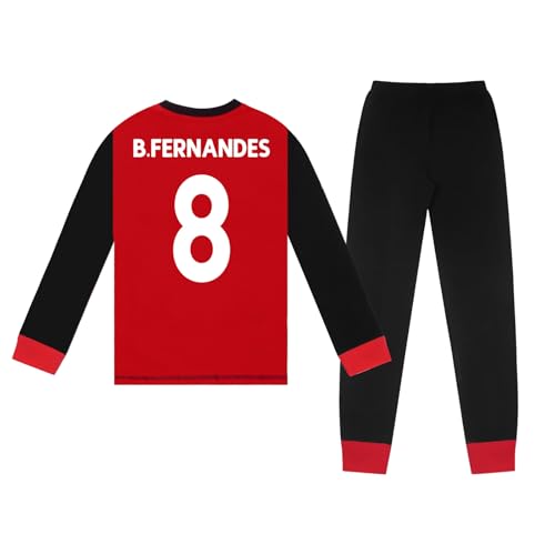 Manchester United FC - Jungen Schlafanzug mit Sublimationsdruck - Offizielles Merchandise - Geschenk für Fußballfans - Rot B.Fernandes - 11-12 Jahre von Manchester United