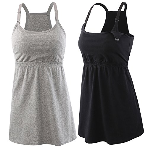 MANCI Schwangerschaft Stillen Top, Schwangeres Nursing Top Umstandsmode Unterwäsche Still-Sleep-BH (Schwarz&Grau, L) von MANCI