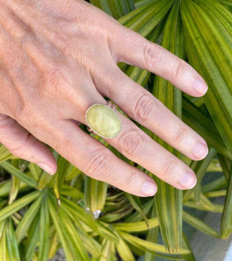 Ring Aus Sterlingsilber Mit Grünem Achat Ring Aus Sterlingsilber Mit Grünem Achat von MandMJewelryByTaylor