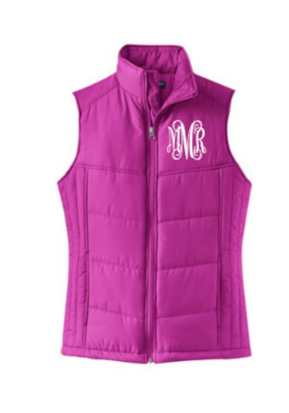 Monogrammierte Puffy Weste Damen Personalisierte Oberbekleidung von MandRMonograms