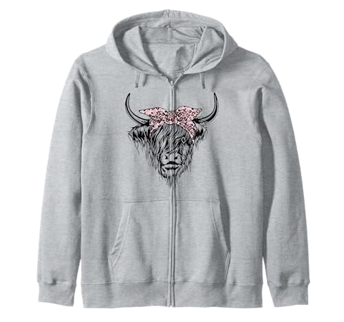 Highland Cow Stirnband Scotland Cow Farmer Woman Kapuzenjacke Highland Cow Stirnband Scotland Cow Farmer Woman Kapuzenjacke von Mandala Kuh mit Haarband Landwirtin Bäuerin Shirt