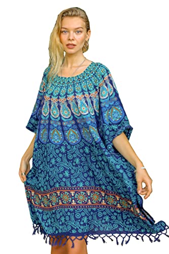Wickelrock, Boho-Chic-Pareo, Mandala-Pareo, Bikini-Cover-Up, Strandkleid, Einheitsgröße von Mandala Life ART