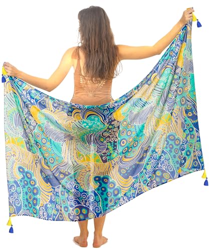 Mandala Life ART Pareo Damen Strand Xxl Mit Quasten Baumwolle Groß Strand Pareo Strandtuch Wickeltuch Wickelrock Strandrock Tapisserie Wickeltuch Bikini Cover Up Tuch Für Badeanzug von Mandala Life ART