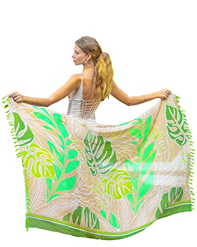 Mandala Life ART Grün Sarong Tuch Damen Xxl Mit Quasten Baumwolle Groß Strand Pareo Strandtuch Wickeltuch Wickelrock Strandrock Tapisserie Wickeltuch Bikini Cover Up Tuch Für Badeanzug von Mandala Life ART