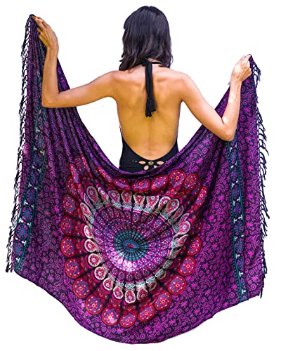 Mandala Life ART Damen Sarong, Pareo,Bikini Vertuschen, Strandtuch,Wickelrock, TapisserieWickeltuch Schal Halstuch - Hochwertiger Rayon - Weich und Leicht von Mandala Life ART