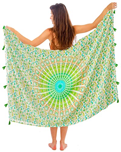 Mandala Life ART Damen Sarong, Pareo,Bikini Vertuschen, Strandtuch,Wickelrock, TapisserieWickeltuch Schal Halstuch - Hochwertiger Rayon - Weich und Leicht von Mandala Life ART