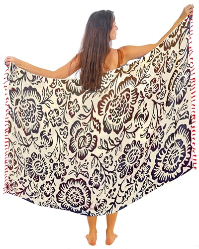 Mandala Life ART Pareo Damen Strand XXL Mit Quasten Baumwolle Groß Strand Pareo Strandtuch Wickeltuch Wickelrock Strandrock Tapisserie Wickeltuch Bikini Cover Up Tuch Für Badeanzug von Mandala Life ART