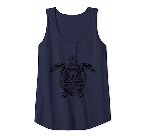 Damen Mandala Yoga Meditation Grafik Schildkröte Heilige Geometrie Tank Top von Mandala Yoga Meditation Graphics