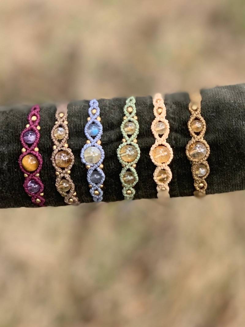 Makramee Armband Heilstein Boho/Hippie Schmuck Edelstein Perle Makramee Armband Heilstein Boho/Hippie Schmuck Edelstein Perle von MandalaArtisanShop