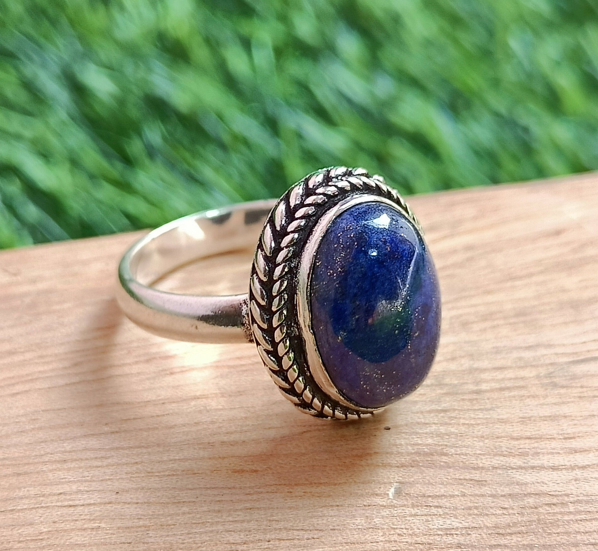 Handgemachter Sterling 925 Silber Lapis Lazuli Ring, Statement Ring Für Frauen, Geschenkartikel von Mandaljewelryshop