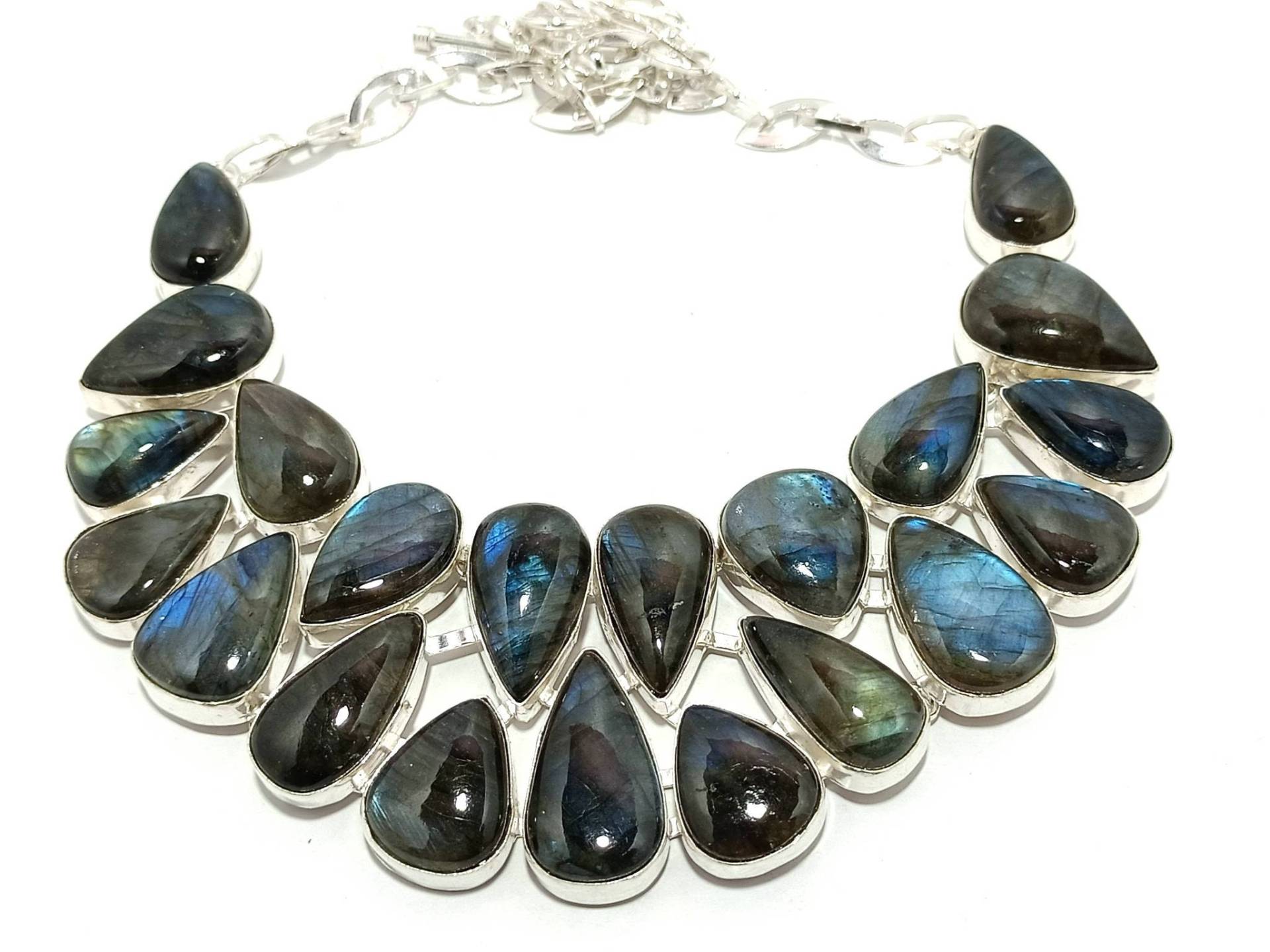 Natürliche Labradorit Stein Handgemachte Silber Vergoldet Halskette Mütter Tag Geschenk Frauen Schmuck von Mandaljewelryshop