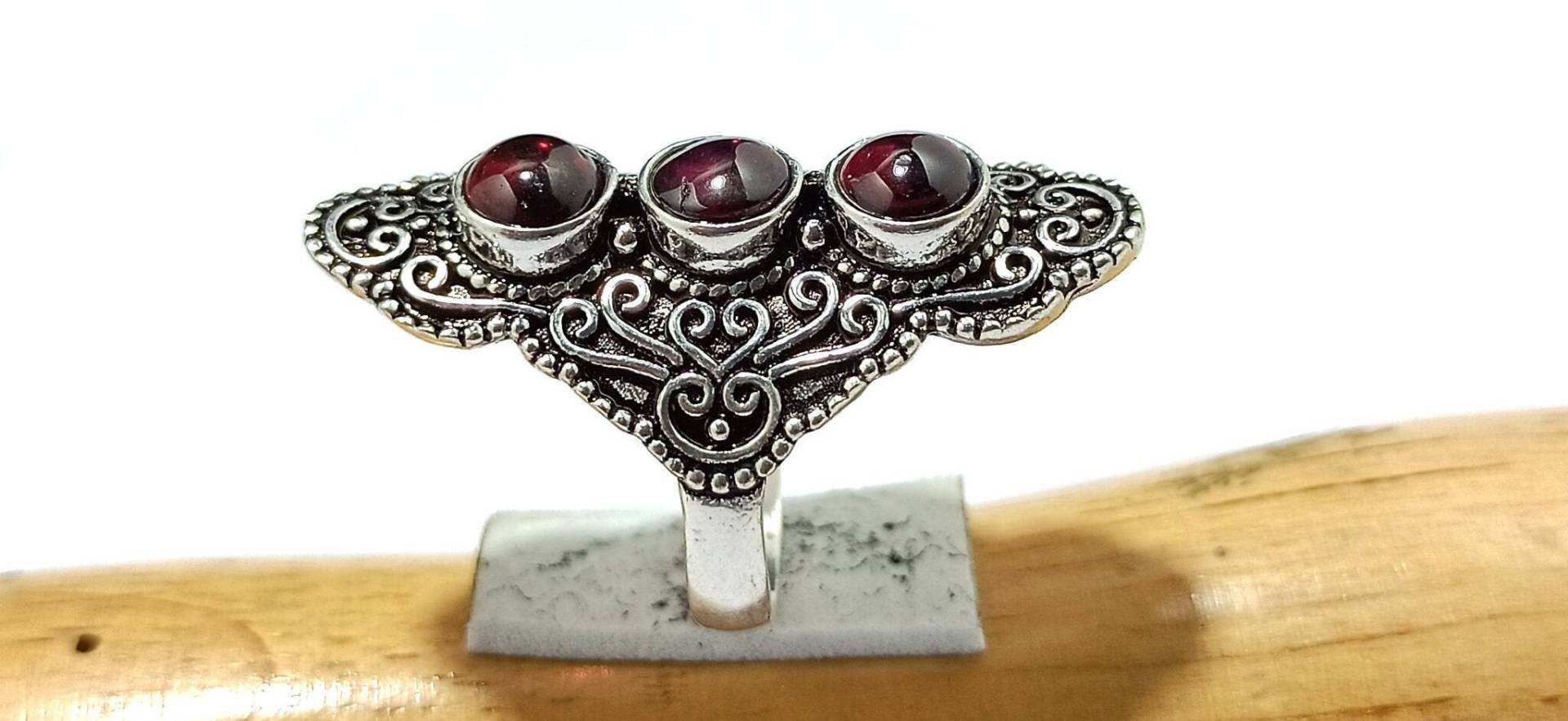 Neuer Natürlicher Granatstein Versilberter Ring Für Mädchen Und Frauen Granat Ehering Roter von Mandaljewelryshop