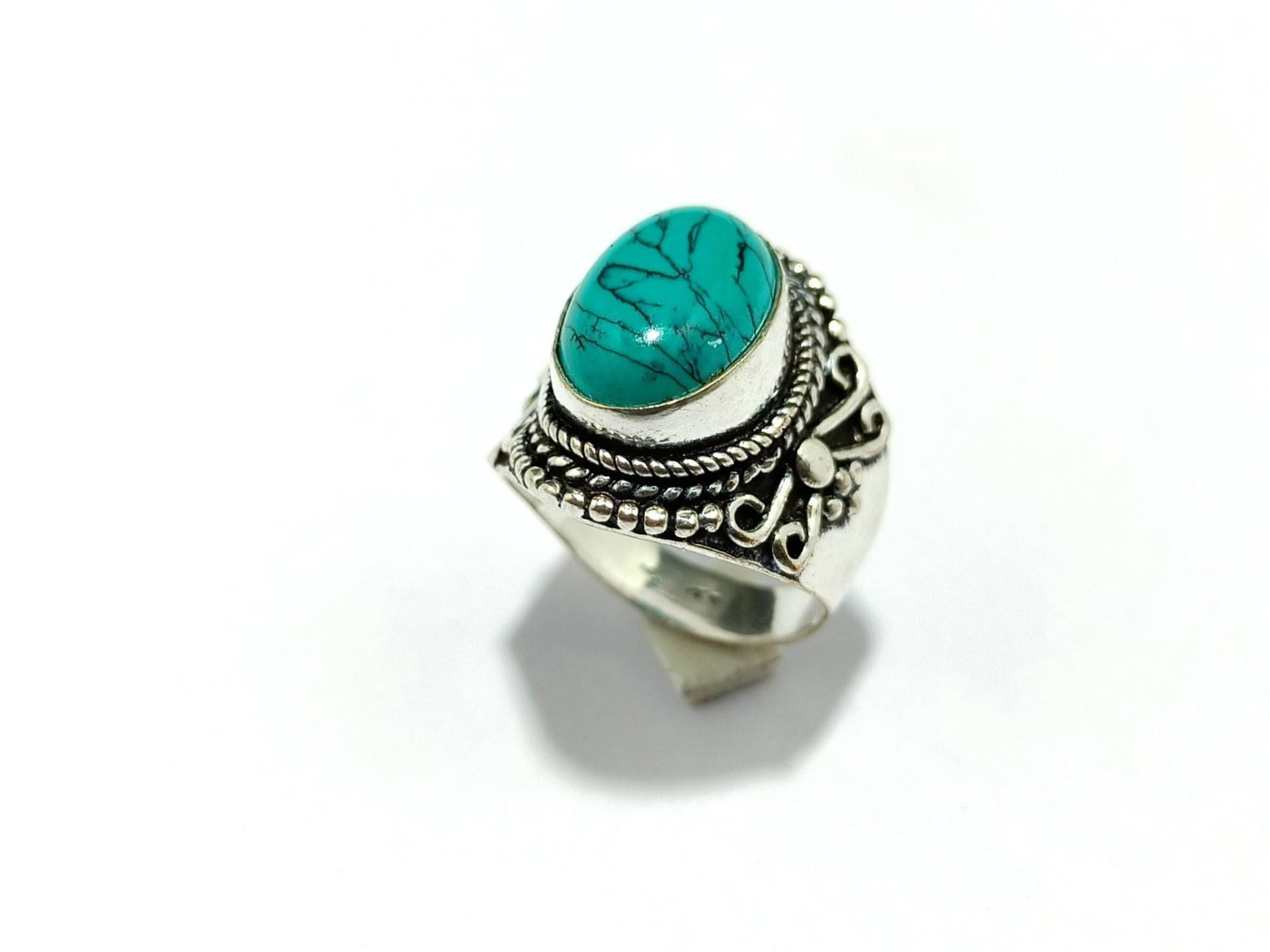 Türkis Stein Handgemachter Ring, Statement Frauen Edelstein Boho von Mandaljewelryshop