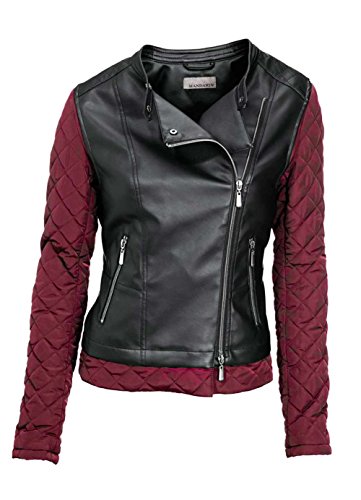 Bikerjacke, bordeaux-schwarz von Mandarin Grösse 34 von Mandarin