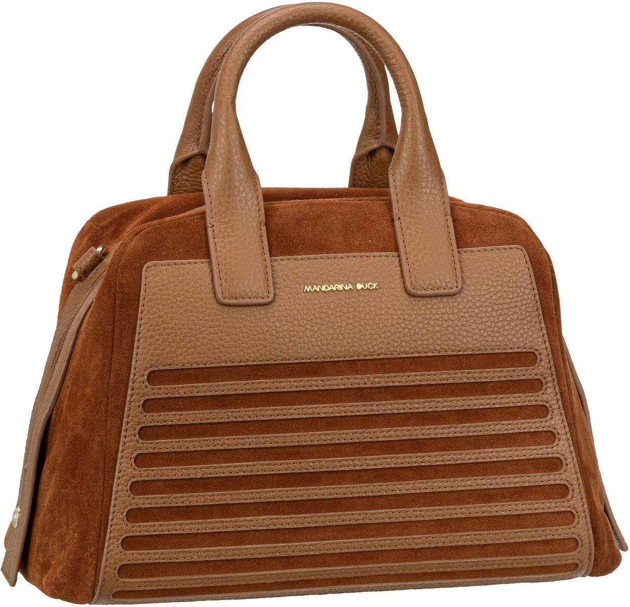 Mandarina Duck I-Con Velvet Medium Tote KJT03  in Cognac (12.1 Liter), Handtasche von Mandarina Duck