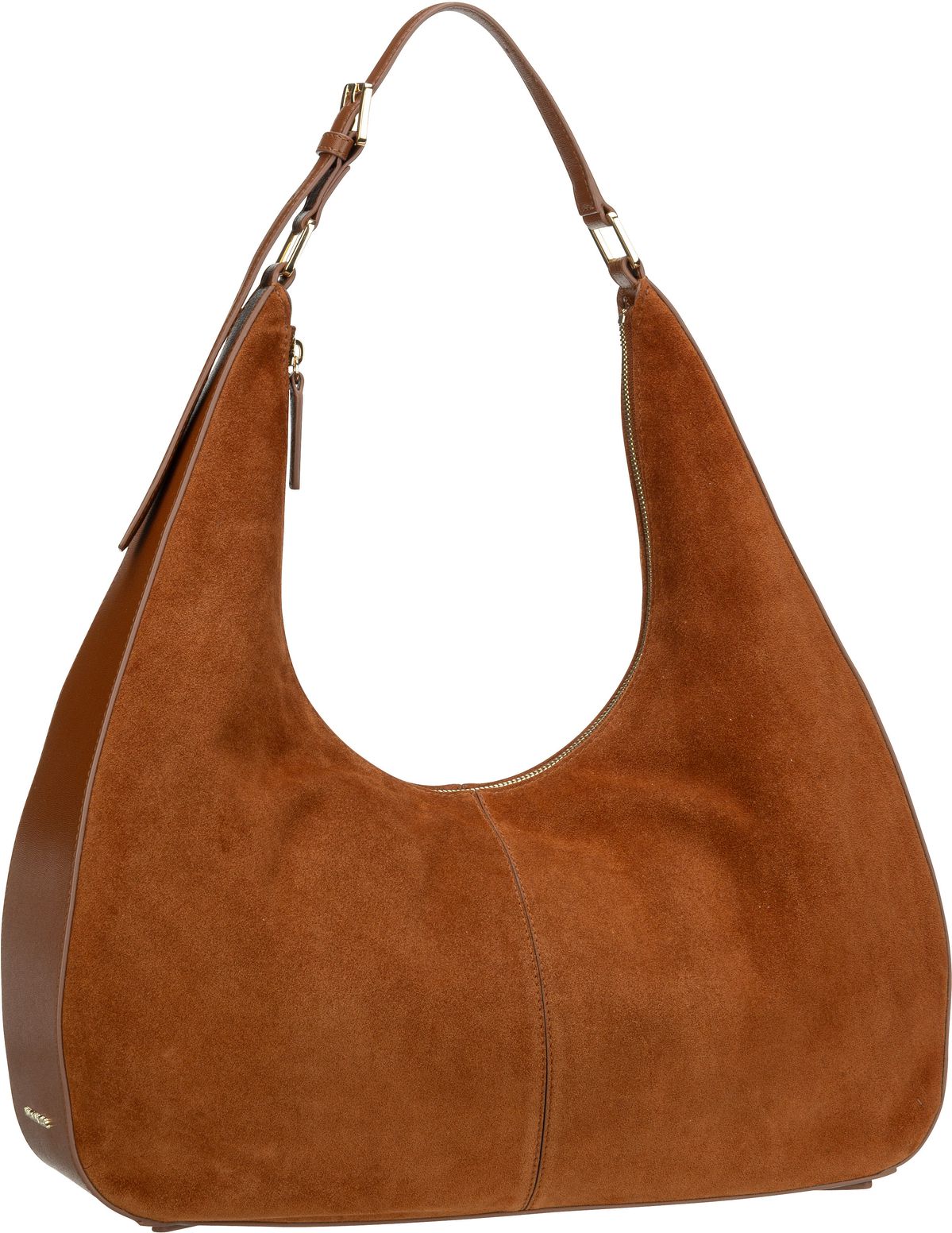 Mandarina Duck Velvet Plisse Large Hobo KKT06  in Cognac (10.7 Liter), Handtasche von Mandarina Duck