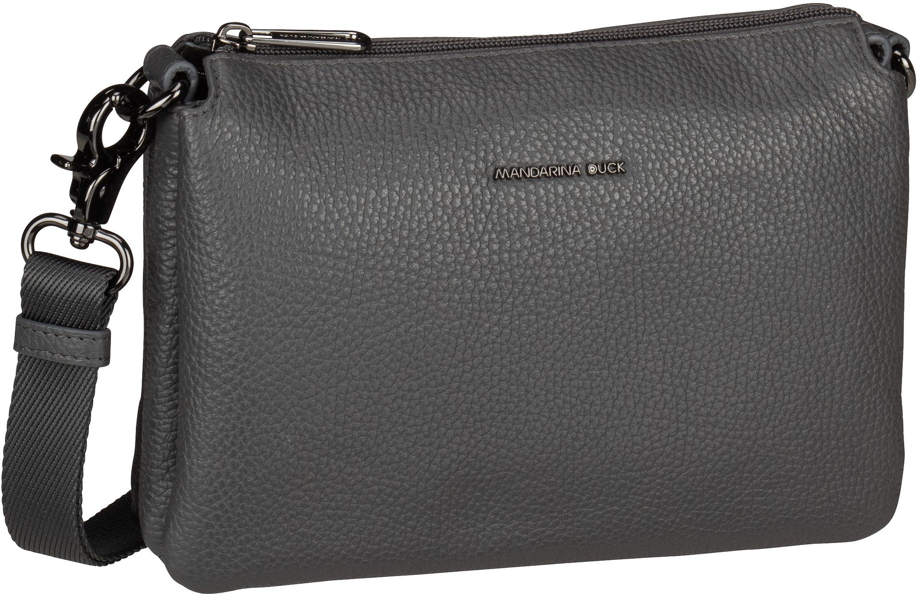 Mandarina Duck Mellow Leather Pochette FZT82  in Grau (2.1 Liter), Umhängetasche von Mandarina Duck