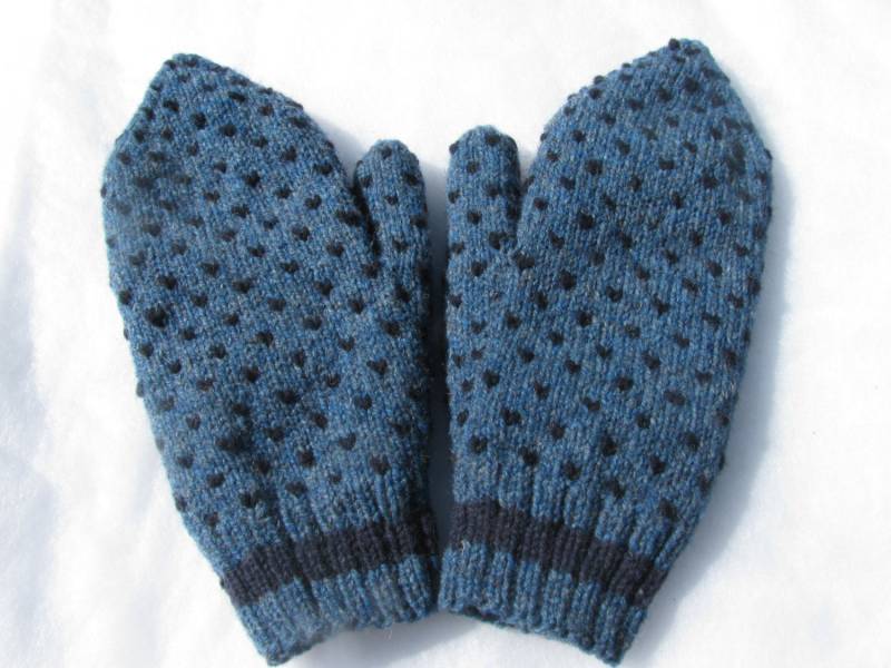 Blau Meliert Und Marineblaue Handschuhe. Versandfertig in Der Größe Medium von MandasMittens