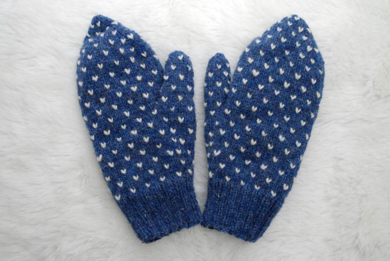 Handgemachte Thrummed Handschuhe Blau Heather Erwachsene Handschuhe von MandasMittens