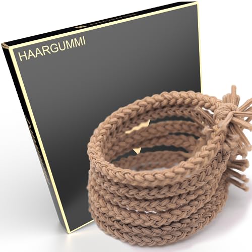 Mandouki® Haargummi (6 Stück) - Elegant geflochtene Haargummis: Ultimativer Halt und Strapazierfähigkeit für Damen und Mädchen von Mandouki