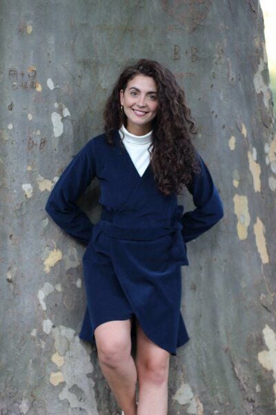 ManduTrap Herbstkleid aus Bio-Baumwolle – Nachhaltiges Wickelkleid aus Cord – Winterkleidkleid von ManduTrap