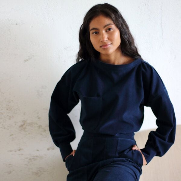 ManduTrap Pullover aus Cord / Biobaumwolle (kbA) in blau oder grün von ManduTrap